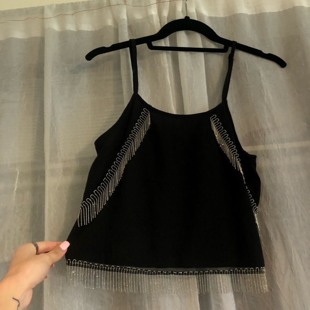 LF Embellished Fringe Top